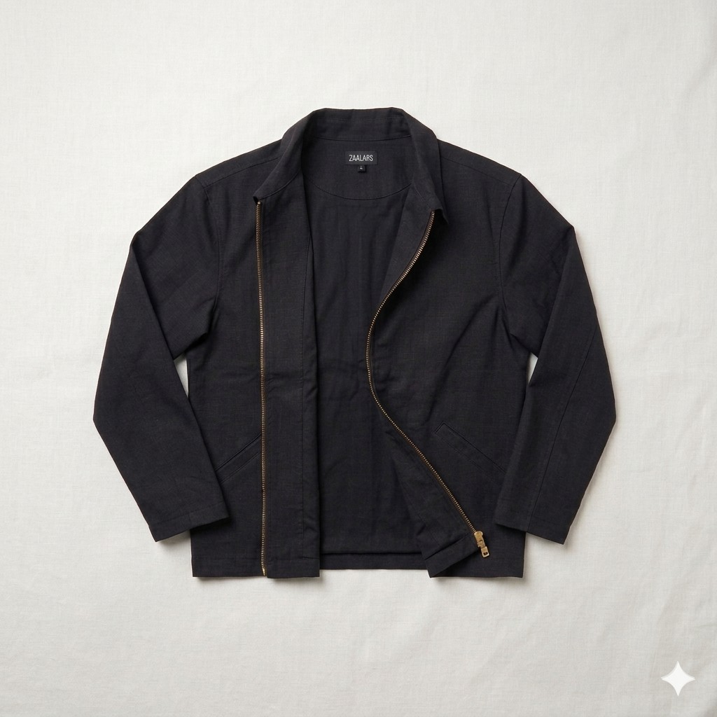 Twill Jacket – Premium Structured Black Jacket, Refined Tailored Outerwear, Contemporary Luxury Jacket