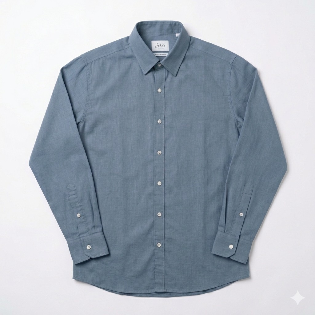 Elan Collection – Signature Shirts, Denim Silk & Premium Cotton Shirts, Sky Blue & Ivory White, Contemporary Elegant Shirts